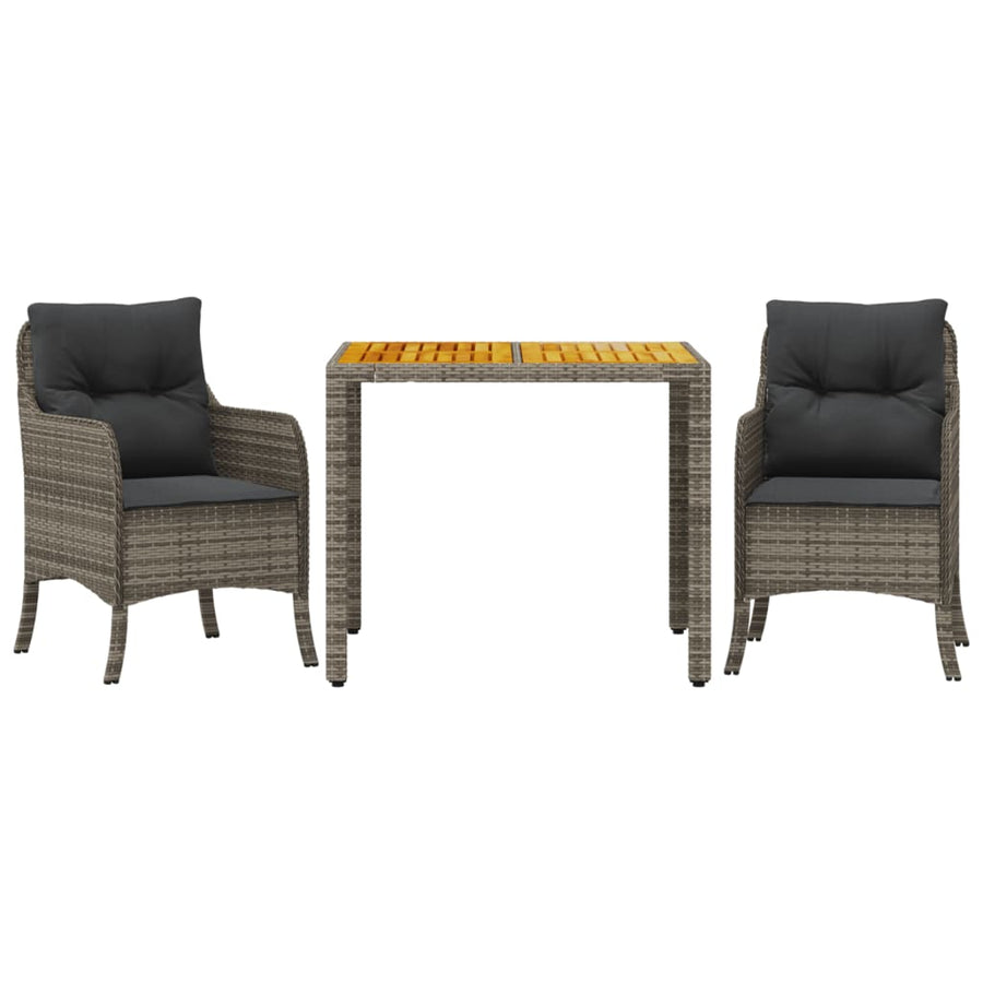 3-Delige Tuinset Met Kussens Poly Rattan 2