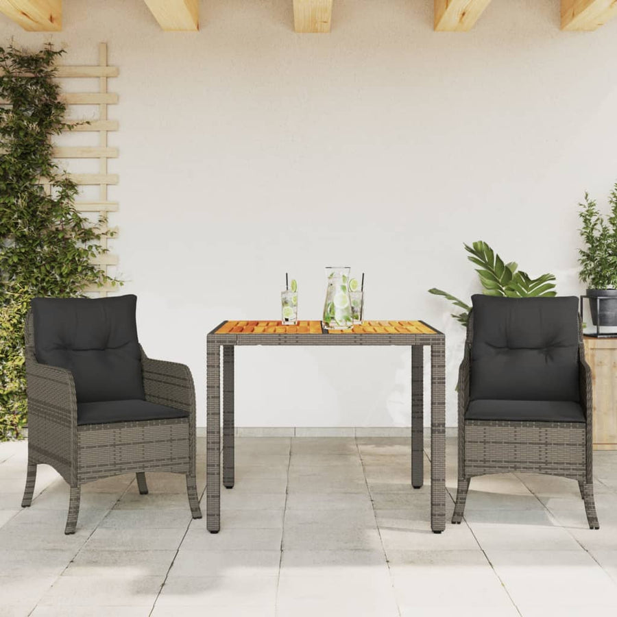 3-Delige Tuinset Met Kussens Poly Rattan 2