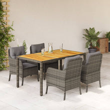 Tuinset met kussens poly rattan 5 150 cm tafellengte Grijs