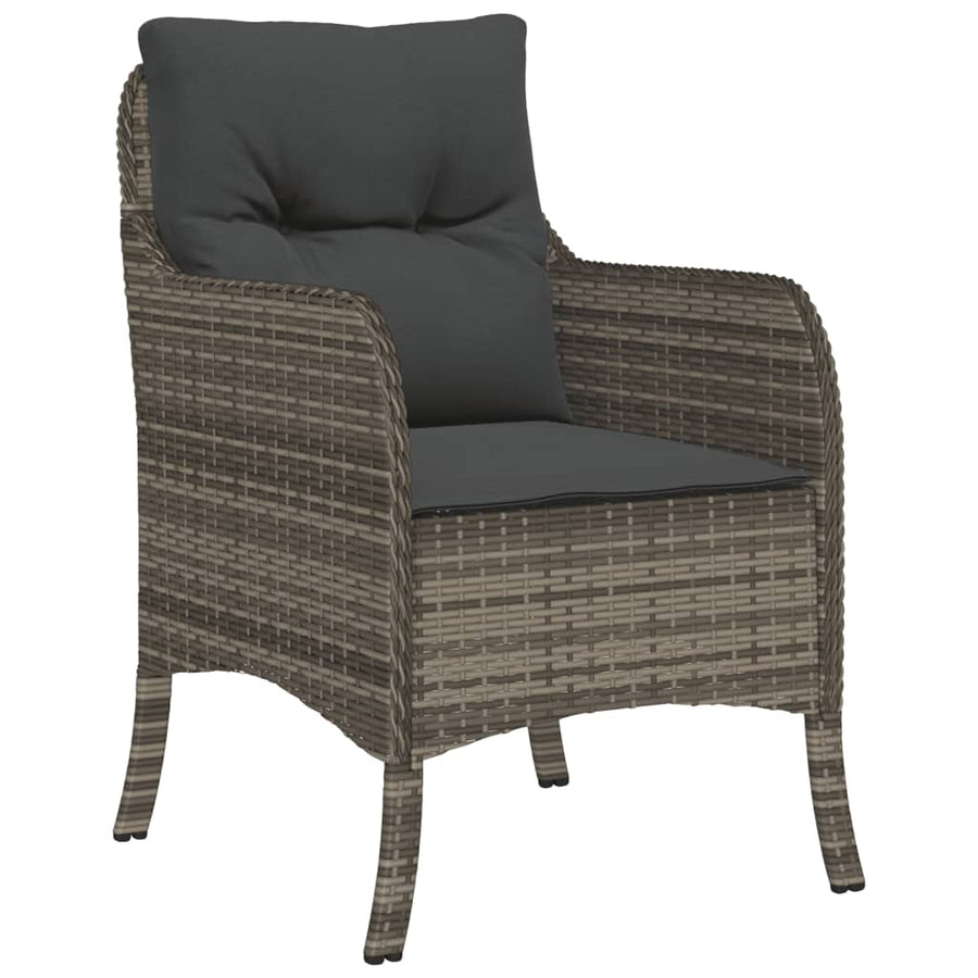 Tuinset met kussens poly rattan 9 190 cm tafellengte Grijs