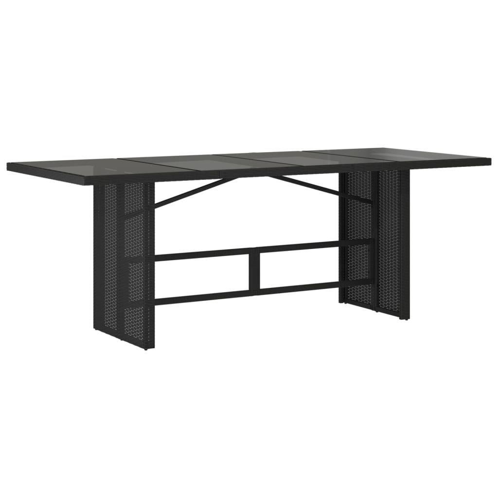 Tuinset poly rattan 9 Zwart Glas