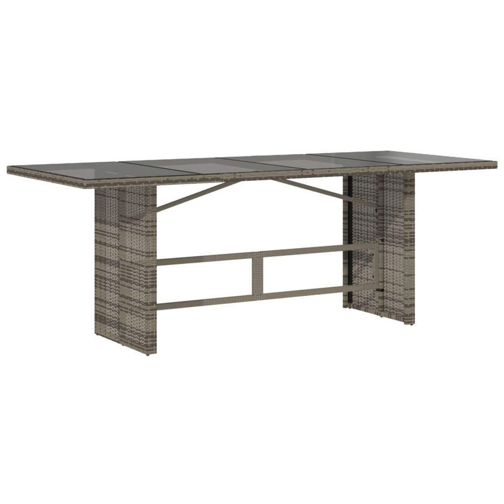 Tuinset met kussens poly rattan 7 Grijs Glas