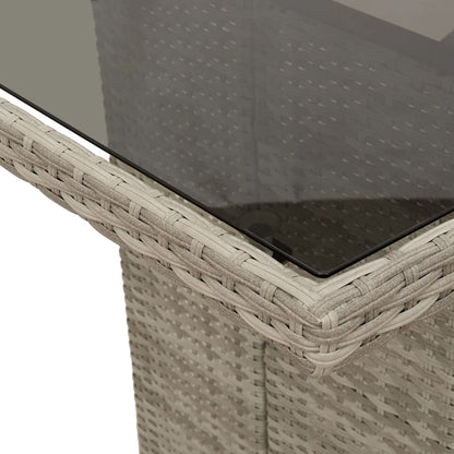 Tuinset met kussens poly rattan grijs 7 Lichtgrijs Glas