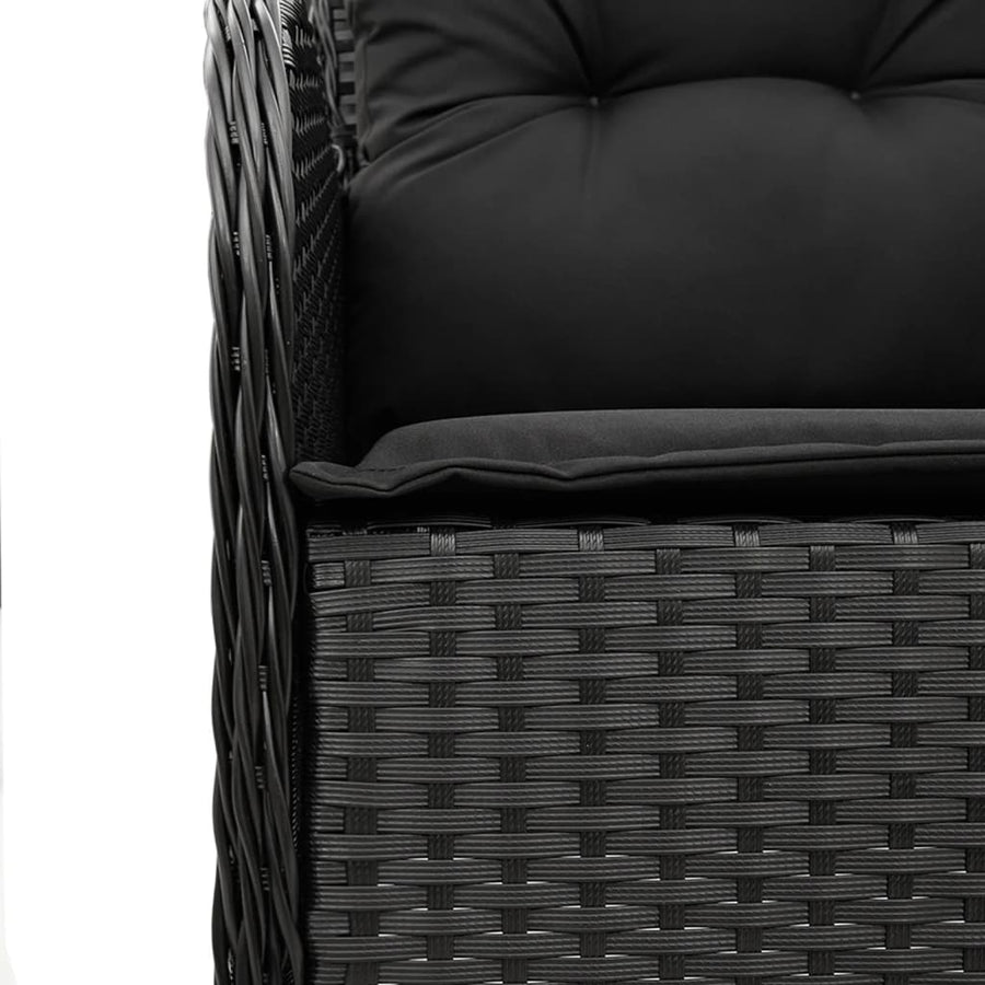 Tuinset poly rattan 9 Zwart Hout