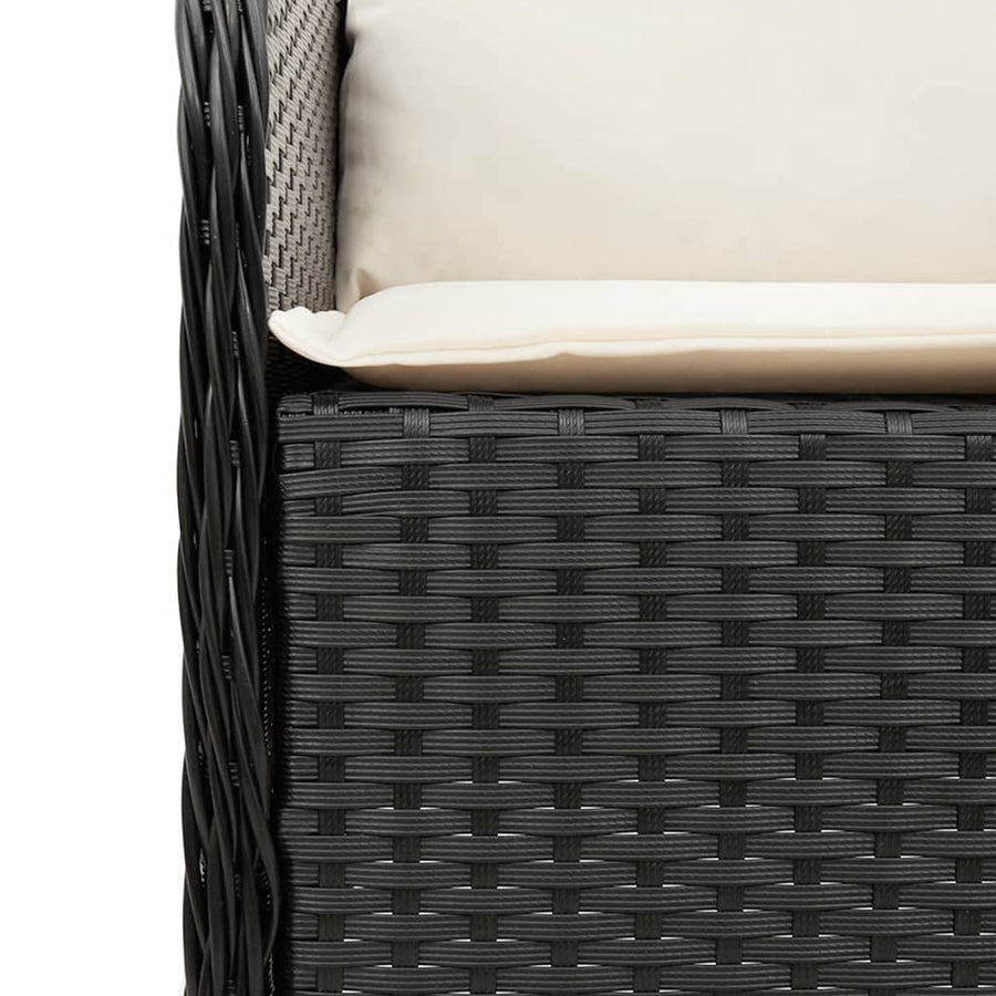 Tuinset met kussens poly rattan zwart 5 80 cm tafellengte Puntige poot