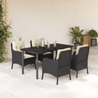 Tuinset 5-delig poly rattan zwart