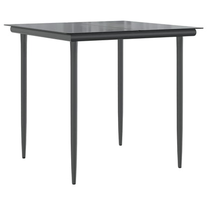 Tuinset met kussens poly rattan zwart 3 80 cm tafellengte Puntige poot