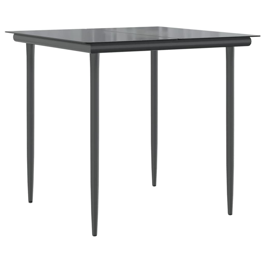Tuinset met kussens poly rattan zwart 3 80 cm tafellengte Puntige poot