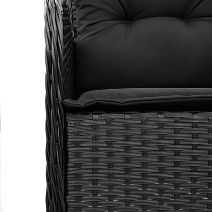 -Delige Tuinset Met Kussens Poly Rattan Zwart 5 80 cm tafellengte Puntige poot