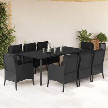 9-Delige Tuinset Poly Rattan Zwart 8 200 cm tafellengte
