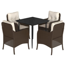 -Delige Tuinset Met Kussens Poly Rattan Bruin 5 80 cm tafellengte Puntige poot