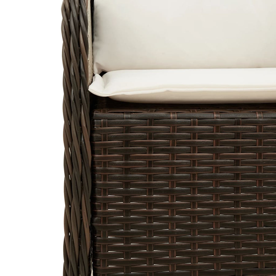 -Delige Tuinset Met Kussens Poly Rattan Bruin 5 80 cm tafellengte Puntige poot