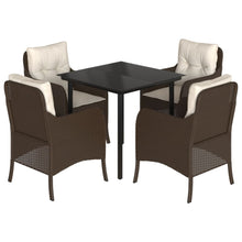 -Delige Tuinset Met Kussens Poly Rattan Bruin 5 80 cm tafellengte Ronde poot