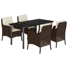 Tuinset met kussens poly rattan bruin 5 160 cm tafellengte Ronde poot