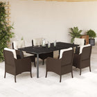Tuinset 7-delig poly rattan bruin