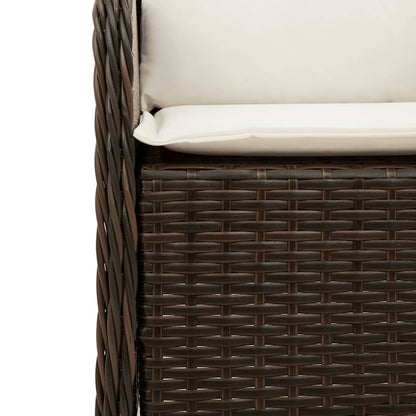 9-Delige Tuinset Met Kussens Poly Rattan Bruin 8 200 cm tafellengte