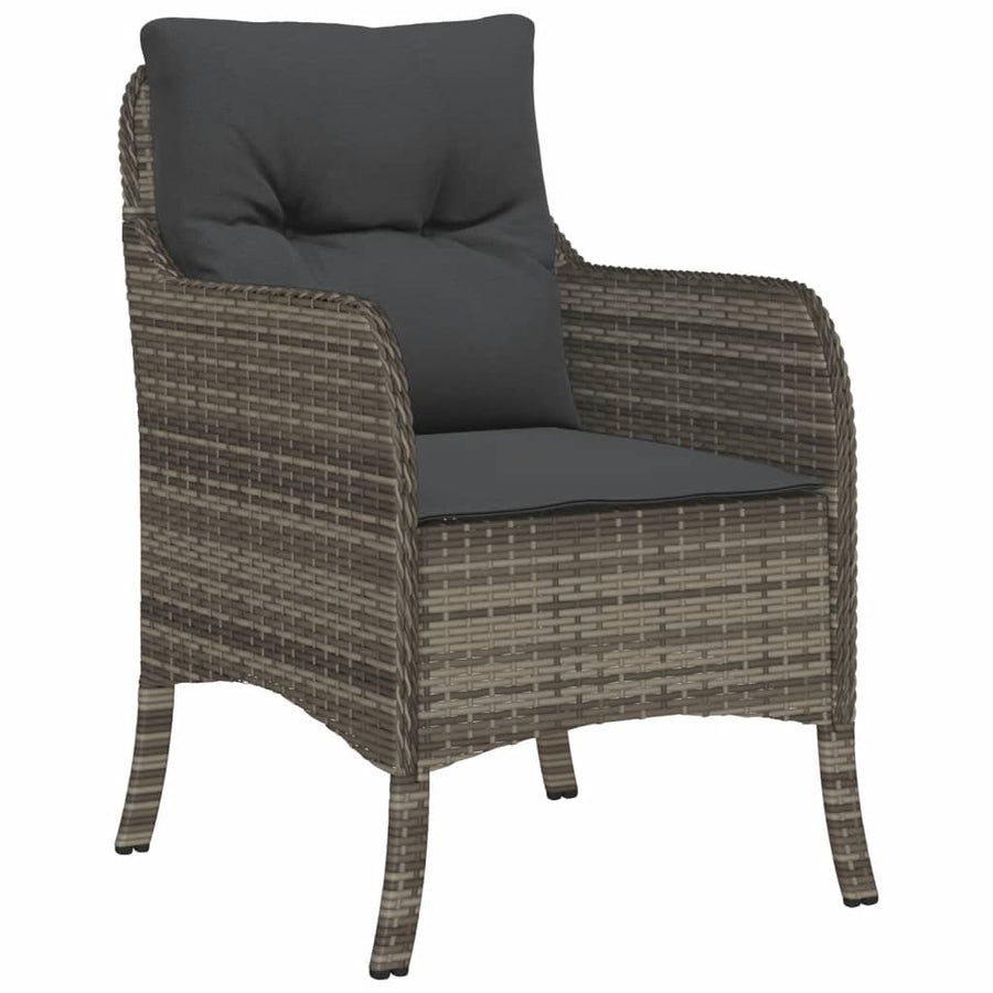 Tuinset met kussens poly rattan grijs 3 80 cm tafellengte Puntige poot
