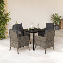 -Delige Tuinset Met Kussens Poly Rattan Grijs 5 80 cm tafellengte Ronde poot