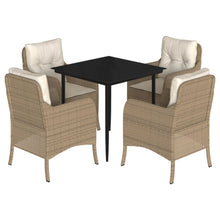 -Delige Tuinset Met Kussens Poly Rattan Beige 5 80 cm tafellengte Puntige poot