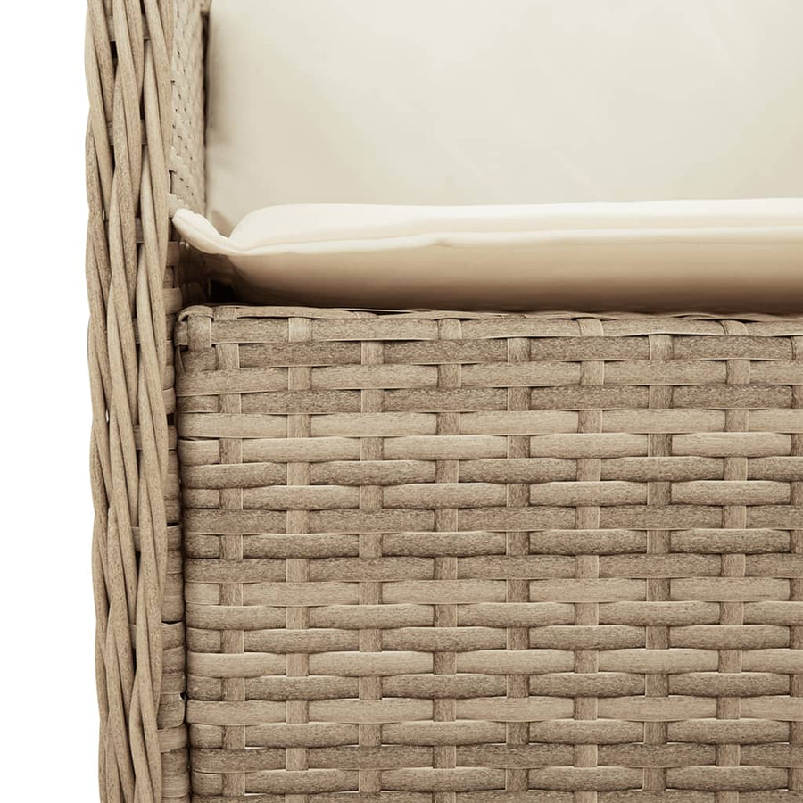 Tuinset met kussens poly rattan beige 3 80 cm tafellengte Ronde poot