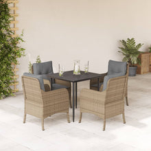 -Delige Tuinset Met Kussens Poly Rattan Beige 5 80 cm tafellengte Puntige poot