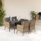 Tuinset 5-delig poly rattan beige