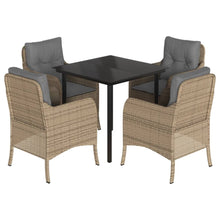 Tuinset met kussens poly rattan beige 5 80 cm tafellengte Ronde poot