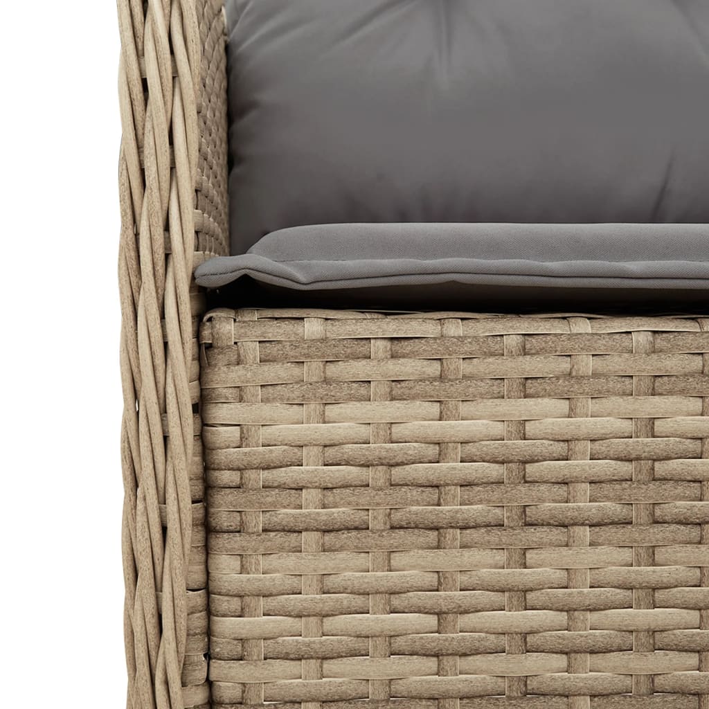 Tuinset met kussens poly rattan beige 5 80 cm tafellengte Ronde poot