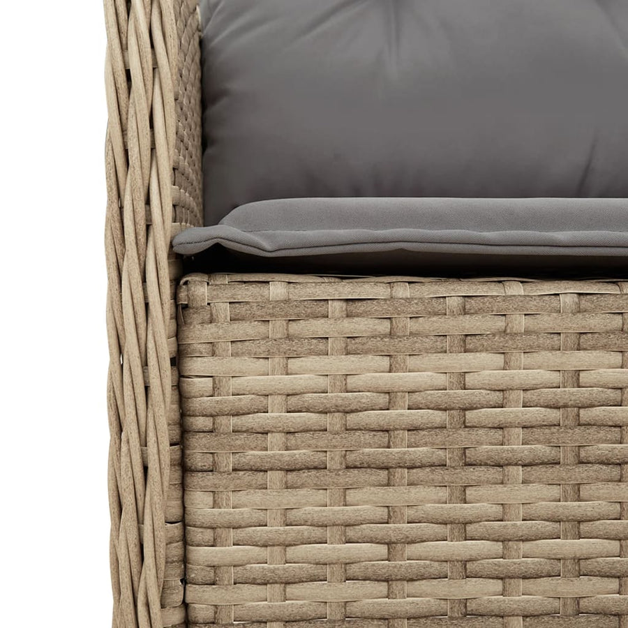 Tuinset met kussens poly rattan beige 5 80 cm tafellengte Ronde poot