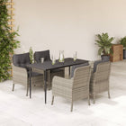 Tuinset 5-delig poly rattan lichtgrijs