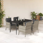 Tuinset 5-delig poly rattan lichtgrijs