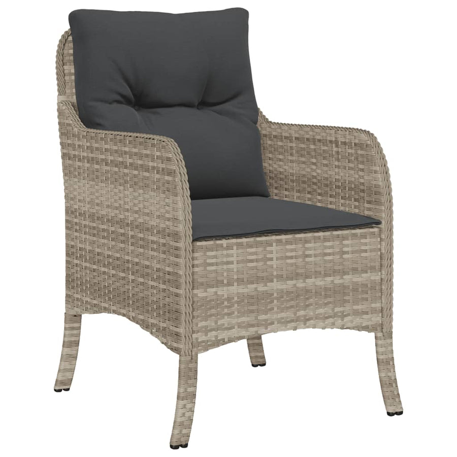9-Delige Tuinset Met Kussens Poly Rattan Lichtgrijs