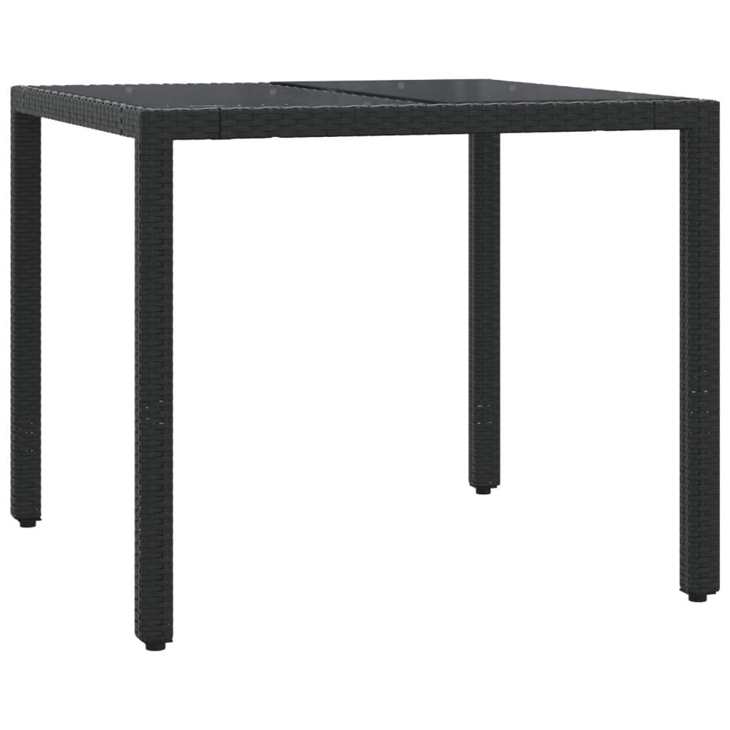 3-Delige Bistroset Met Kussens Poly Rattan 2 90 cm tafellengte Zwart en crème