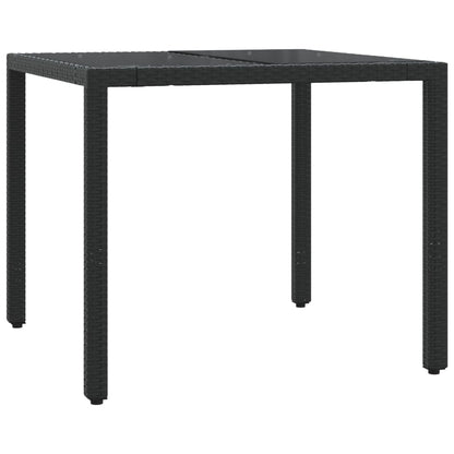 3-Delige Bistroset Met Kussens Poly Rattan 2 90 cm tafellengte Zwart en crème