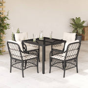 Tuinset 5-delig poly rattan zwart