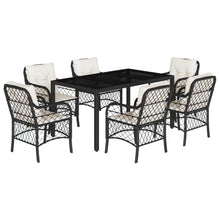 7-Delige Tuinset Met Kussens Poly Rattan Zwart
