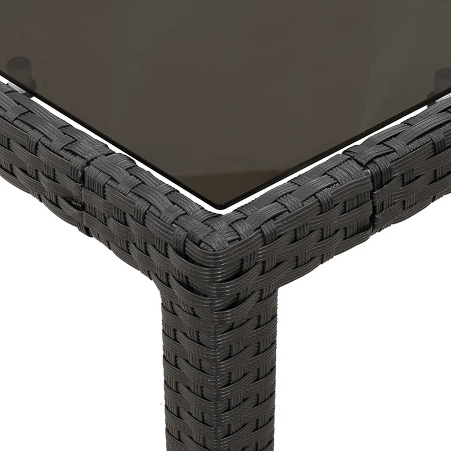 5-Delige Tuinset Met Kussens Poly Rattan 4 90 cm tafellengte Zwart
