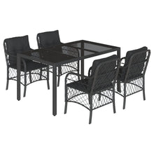 5-Delige Tuinset Met Kussens Poly Rattan Zwart