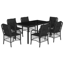 7-Delige Tuinset Met Kussens Poly Rattan Zwart