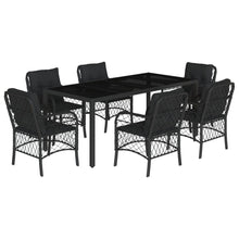 7-Delige Tuinset Met Kussens Poly Rattan Zwart