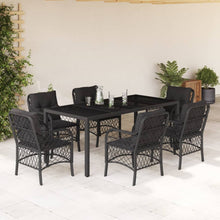 7-Delige Tuinset Met Kussens Poly Rattan Zwart