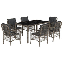 7-Delige Tuinset Met Kussens Poly Rattan Grijs