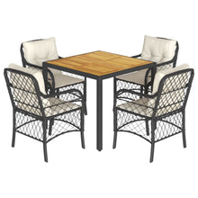 5-Delige Tuinset Met Kussens Poly Rattan Zwart