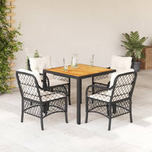 5-Delige Tuinset Met Kussens Poly Rattan Zwart