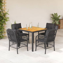 5-Delige Tuinset Met Kussens Poly Rattan Zwart
