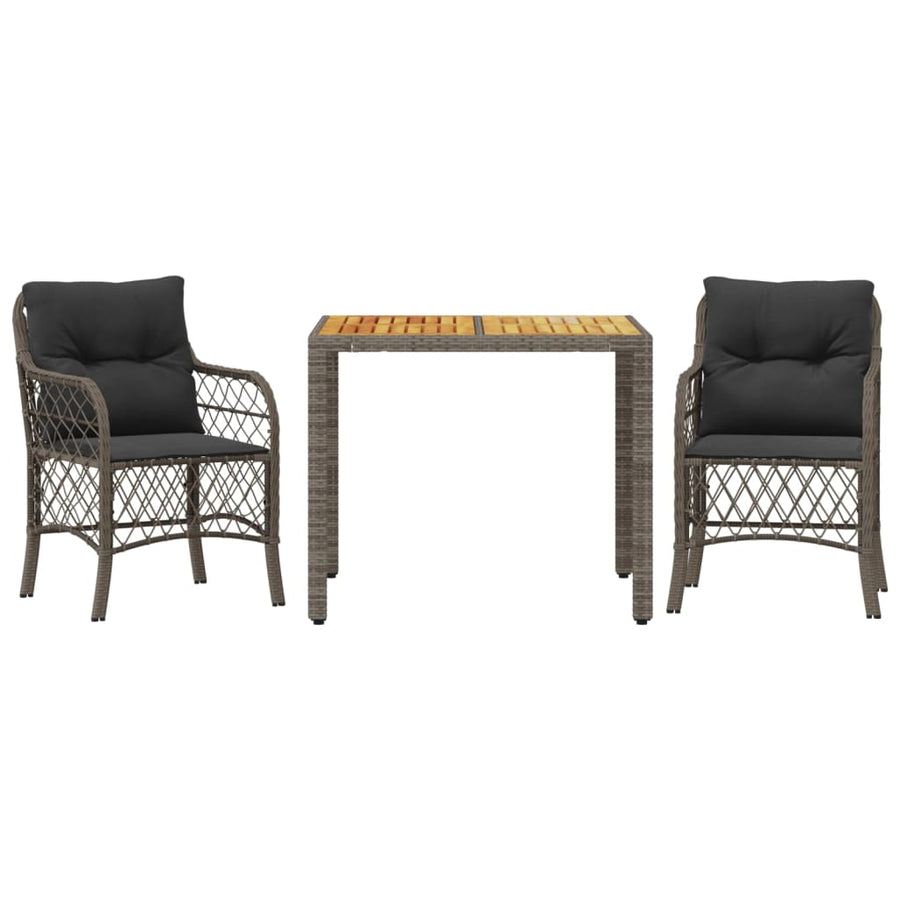 3-Delige Bistroset Met Kussens Poly Rattan 2