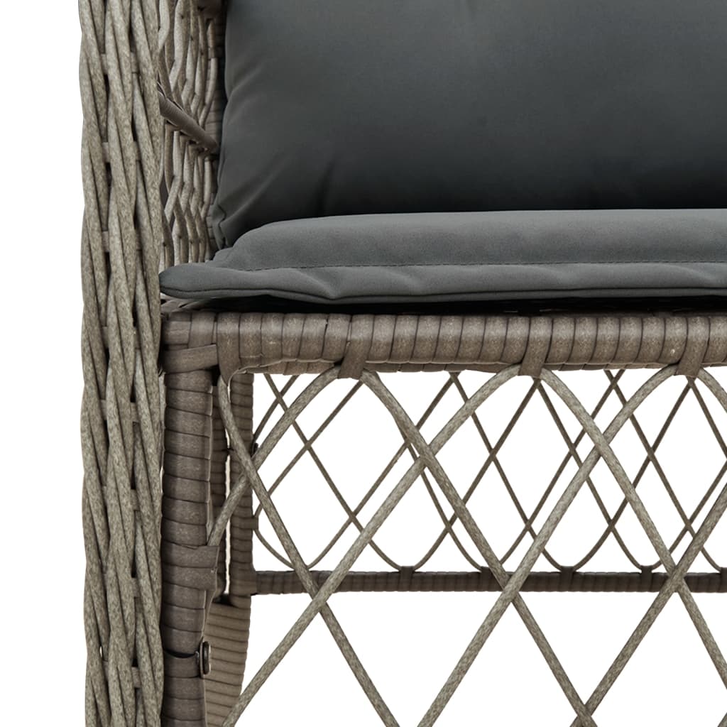 9-Delige Tuinset Met Kussens Poly Rattan Grijs