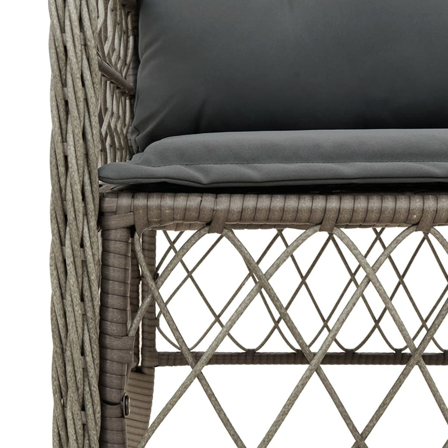 9-Delige Tuinset Met Kussens Poly Rattan Grijs