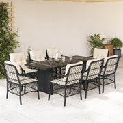 Tuinset 9-delig poly rattan zwart