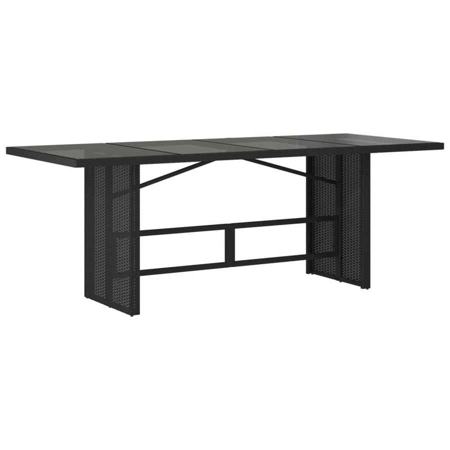 Tuinset met kussens poly rattan 7 Zwart Glas